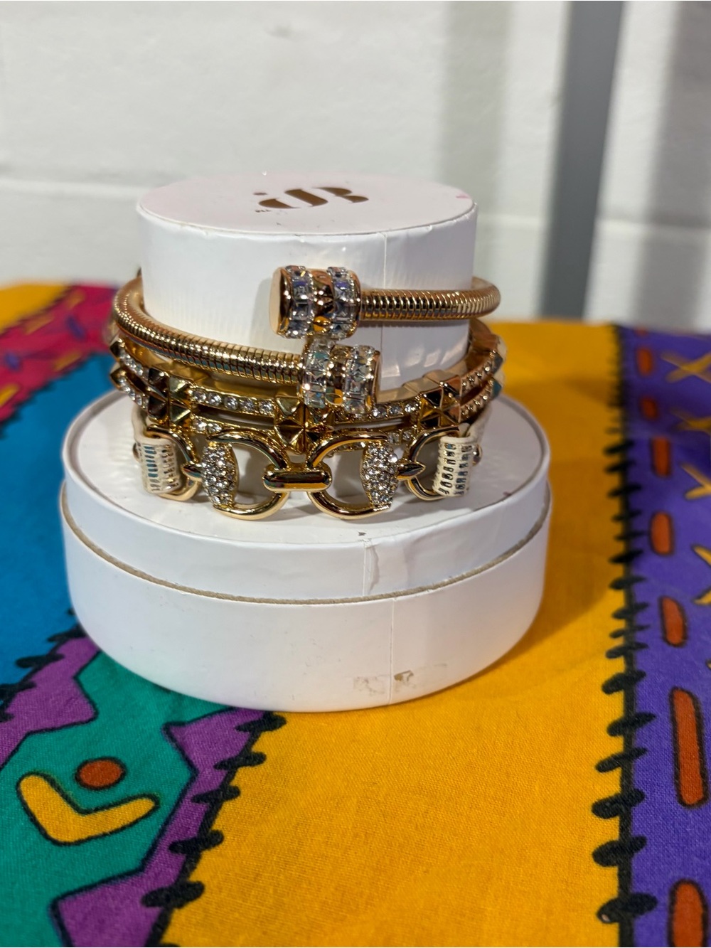 Gold Crystal Stackable Bracelet Set Western Romance Gold plating Summer Stacks
